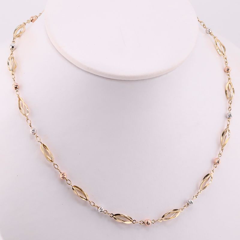 Gargantilla Espiral Borlas 14k 10.2g